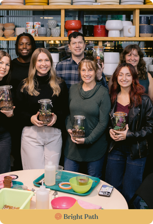 Colorful geometric shapes arranged in abstract modern design layout