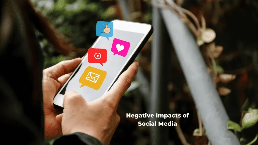 Chart showing negative consequences and harms of social media usage