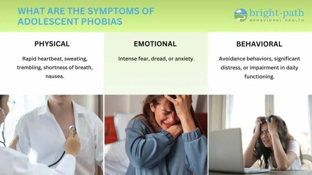Symptoms of phobias in adolescents