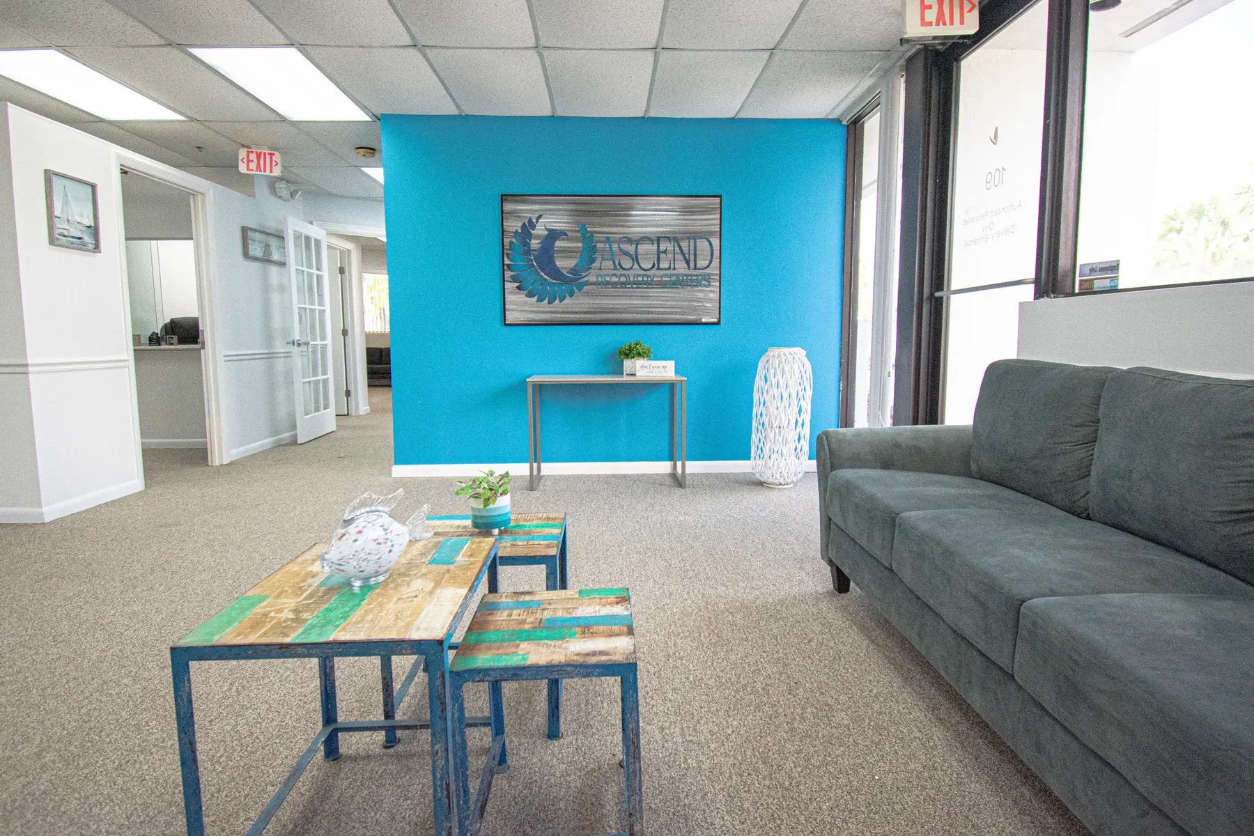Ascend Recovery Center lobby with natural light and welcoming recovery center atmosphere