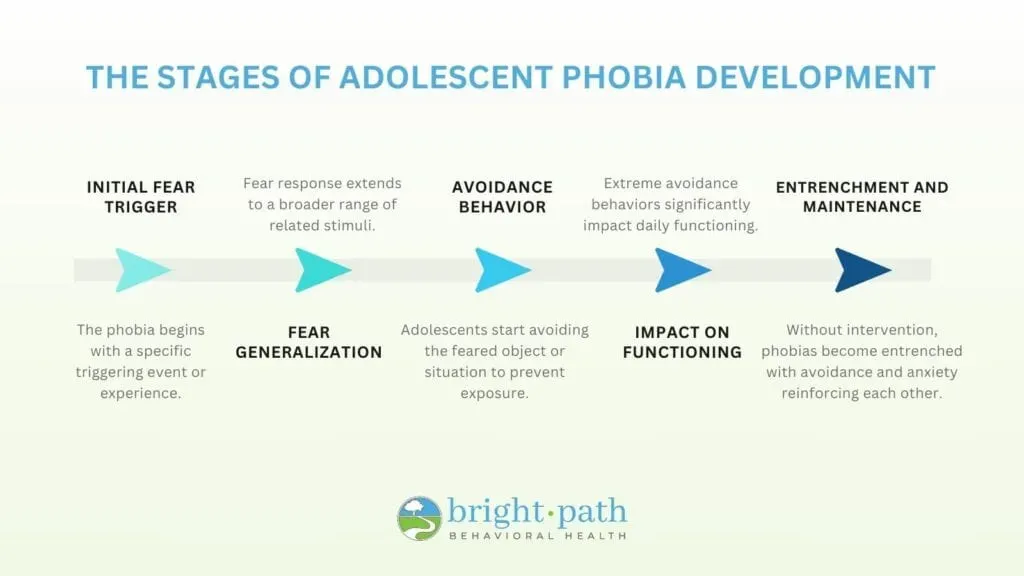 Stages of phobia development in adolescence